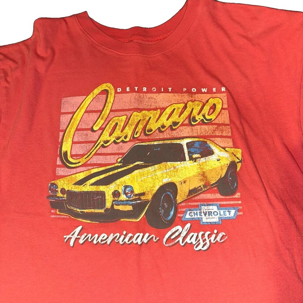 General Motors Camaro Chevrolet Graphic Print Red Crew Neck T-Shirt Mens XXL
